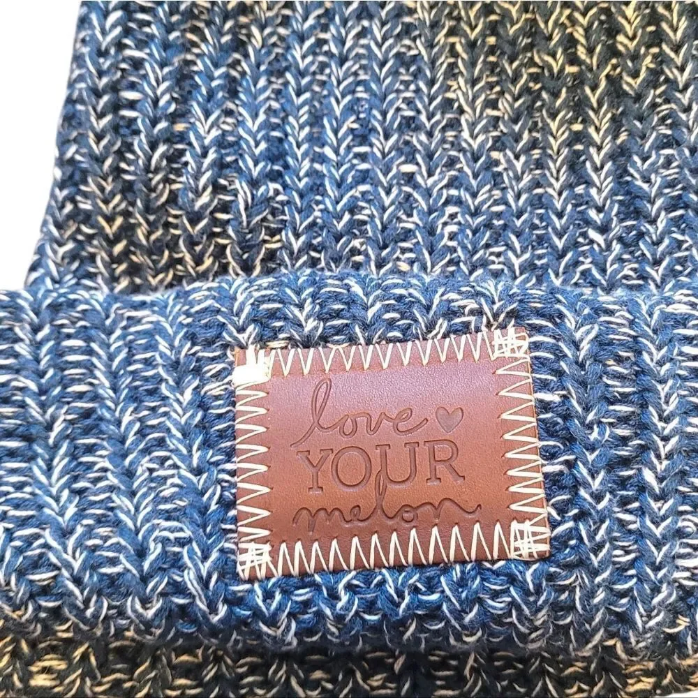 Love Your Melon Unisex Heathered Blue Removable Pom Pom Hat OS